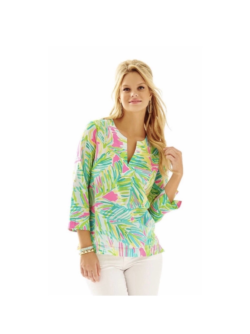 Lilly Pulitzer tunic tropical palm leafs